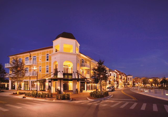 Ave Maria Town Center nighttime view