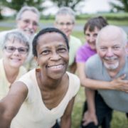 Del Webb Naples, group of adults taking a selfie, Ave Maria, Florida