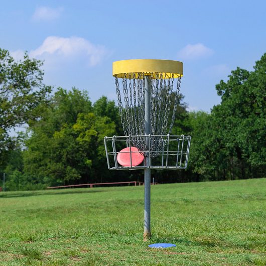 Disk Golf basket at park in Ave Maria, Florida