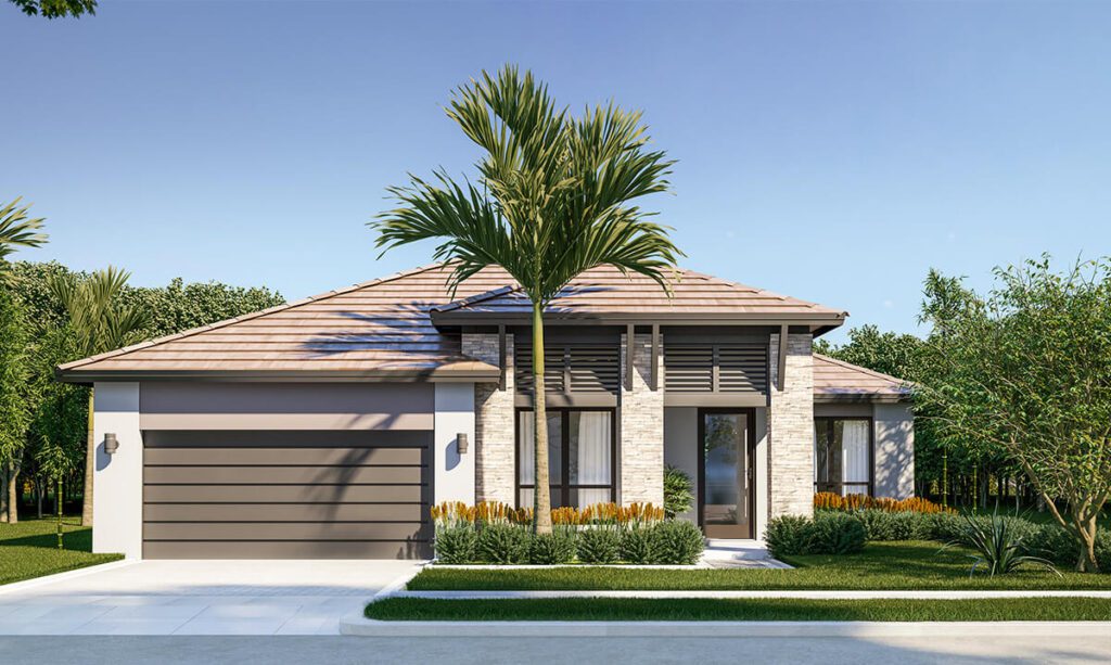 Gulf exterior home rendering by CC Homes