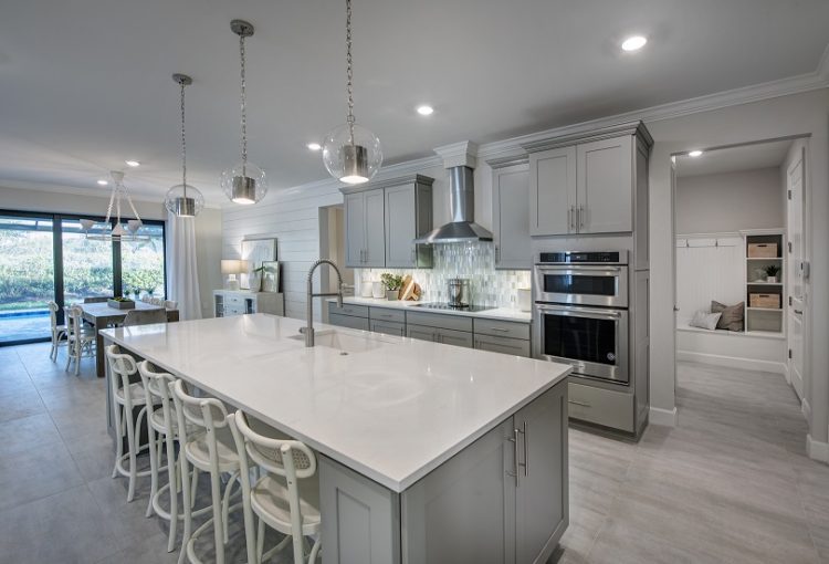 Reverence model home kitchen in Del Webb Naples
