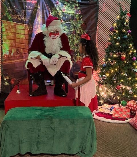 Young girl with Santa