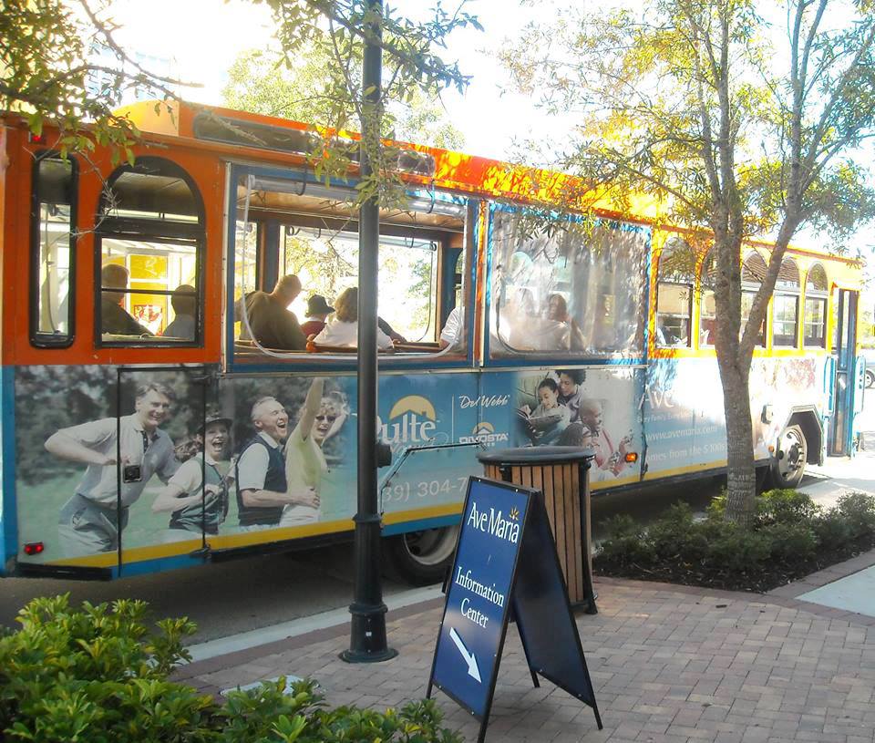Trolley located in Ave Maria Town Center