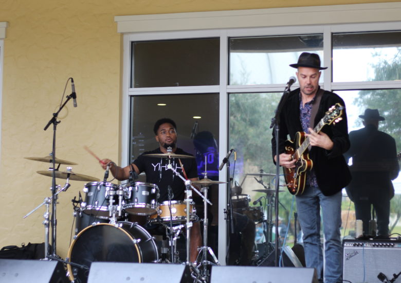 Blues band performing