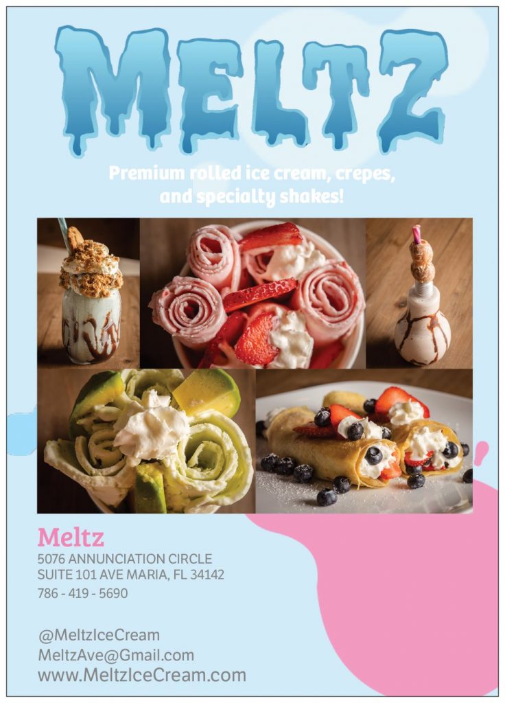 Meltz Ice Cream Ave Maria, Florida flyer