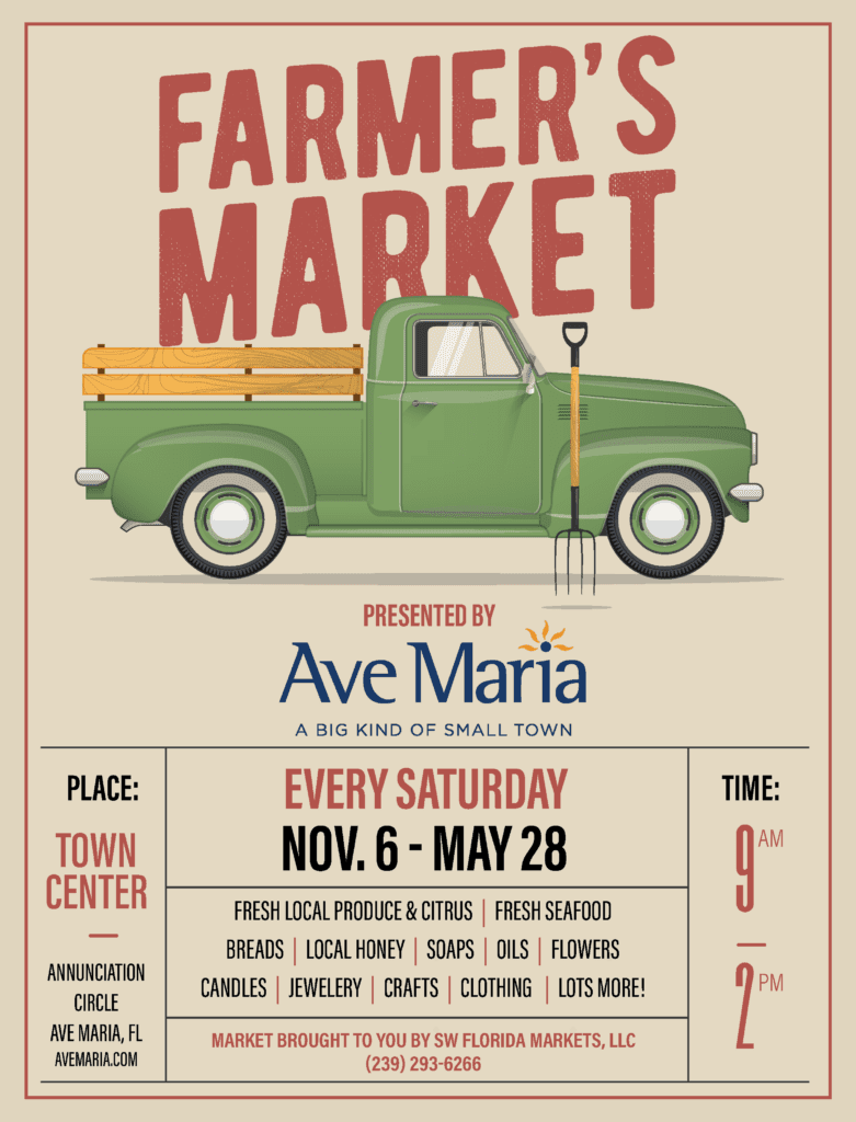 Ave Maria Florida, Farmers Market flyer