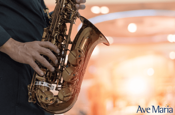 Close up of musician playing instrument