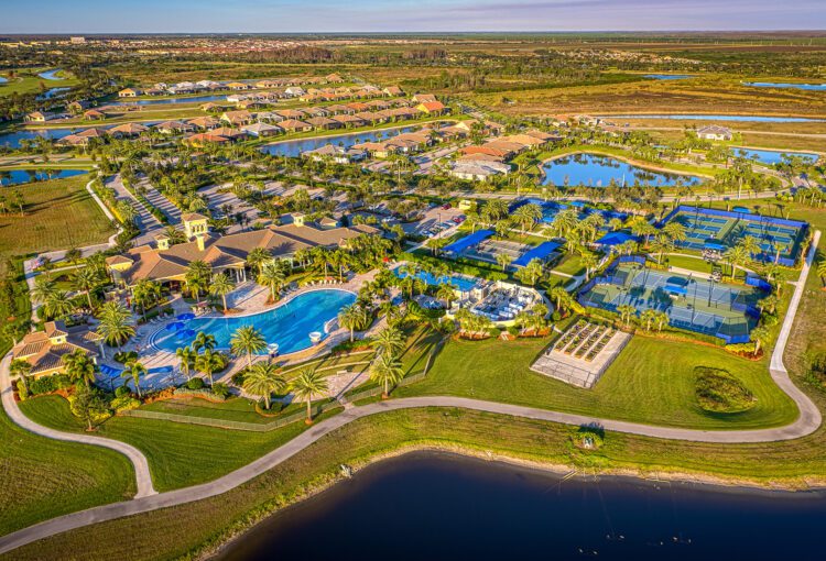 Del Webb Naples aerial of amenity campus