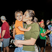 Mother and son at Ave Maria Hometown Christmas