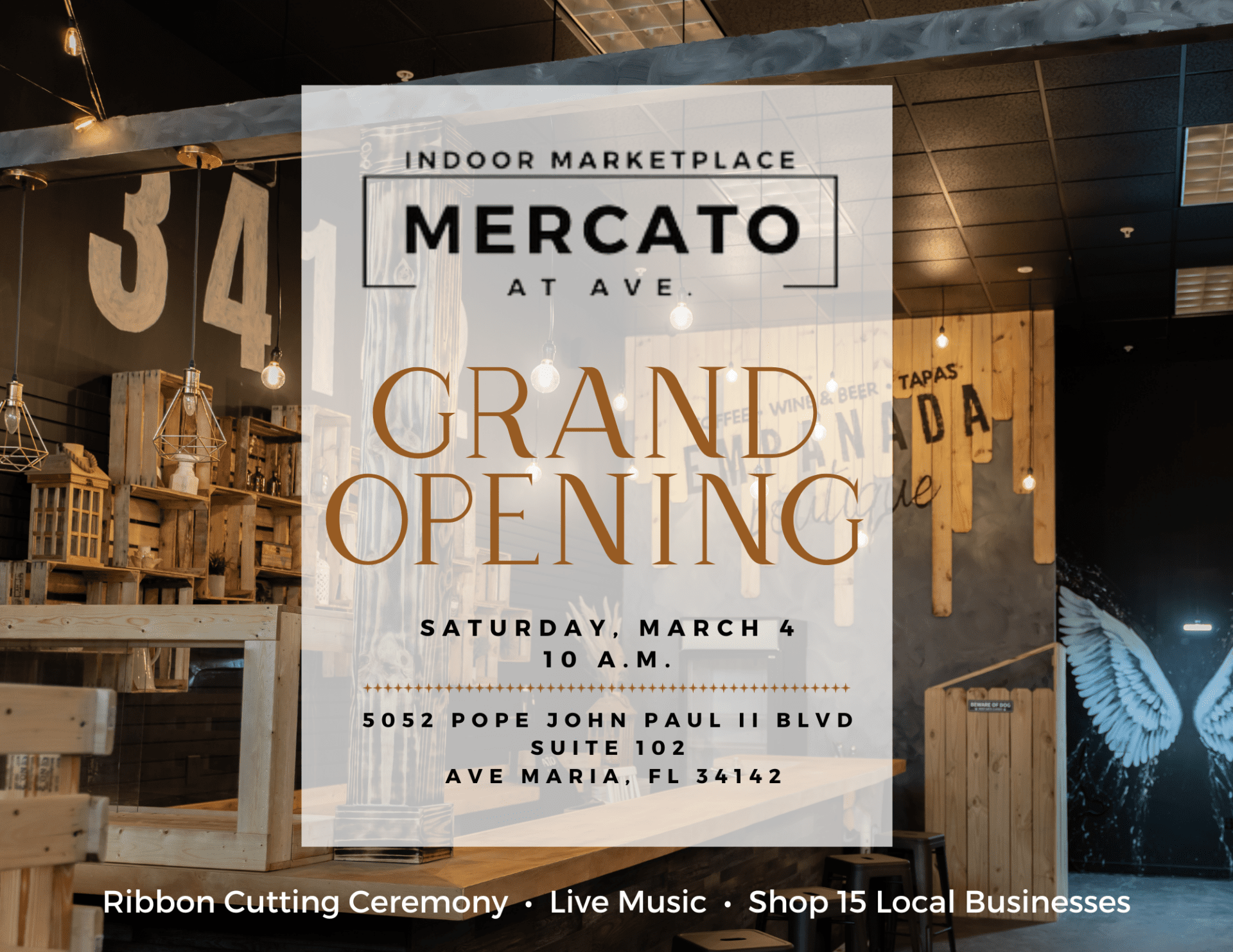 March 4, 2023 Grand Opening Flyer of Mercato at Ave