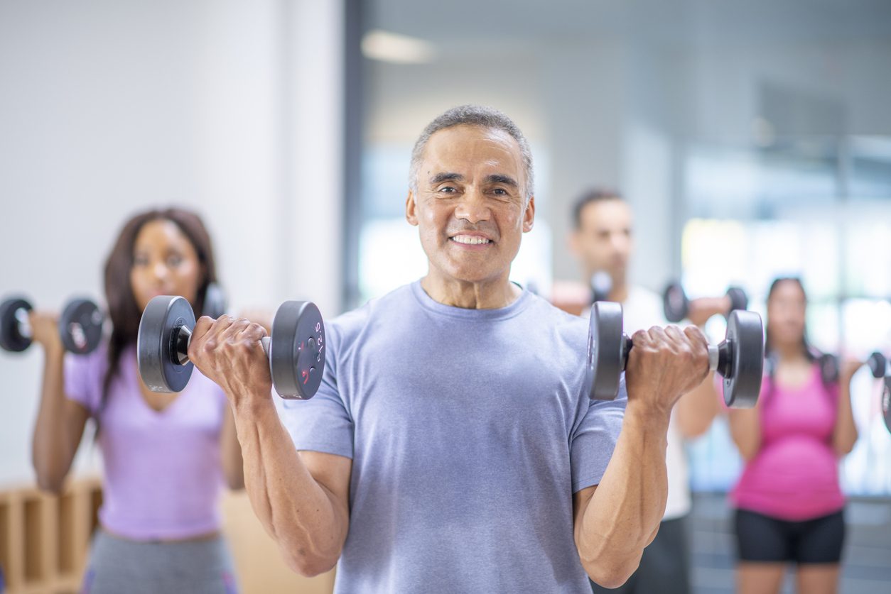 Group of adults working out