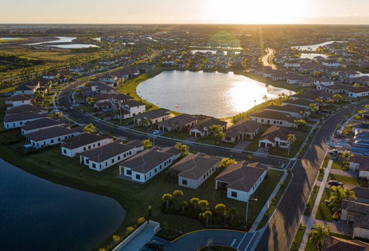 Aerial of Maple Ridge community in Ave Maria, FL