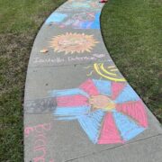 Chalk art on sidewalk