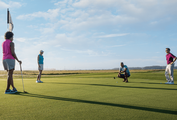 Couples play rounds of golf
