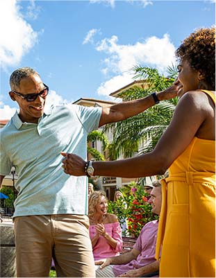 Man and woman dancing