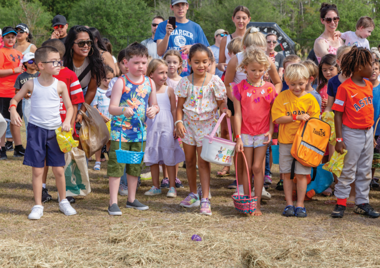 Kids collect Easter eggs