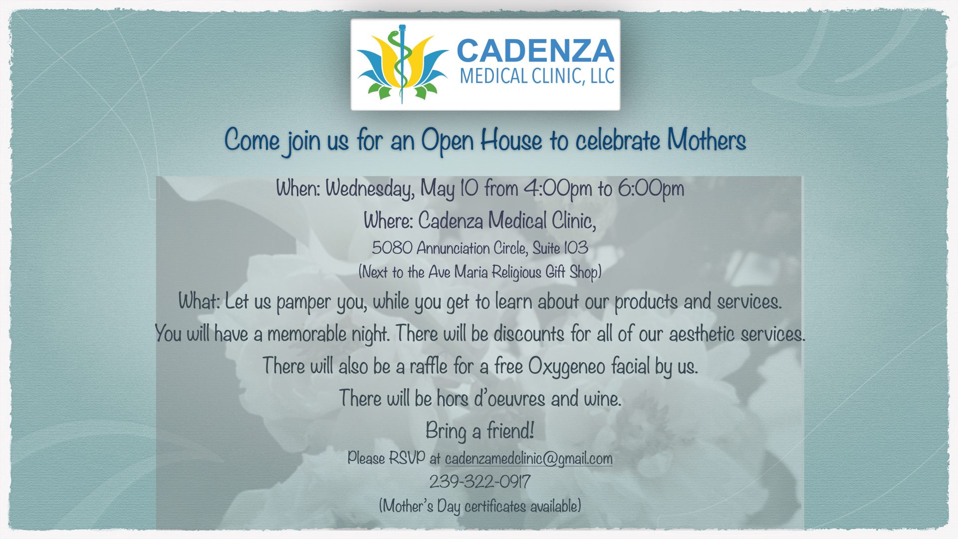 Cadenza Medical Clinic Open House Flyer