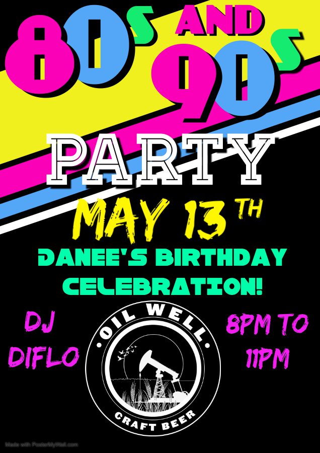 OWCB 80s & 90s Party Flyer