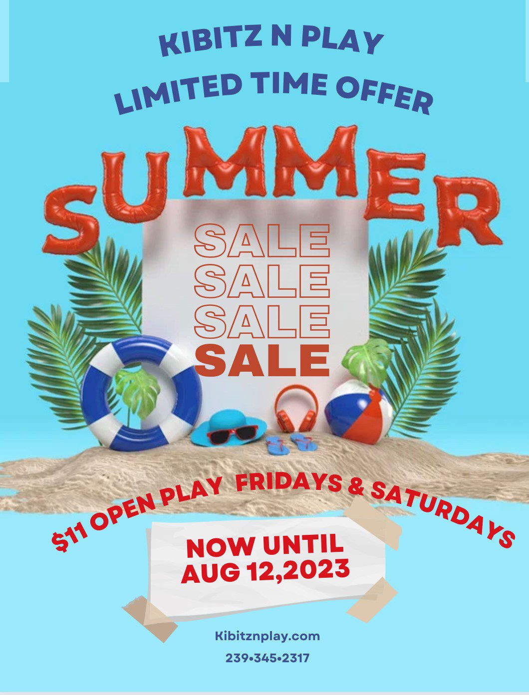 Kibitz N' Play Summer Activity Sale