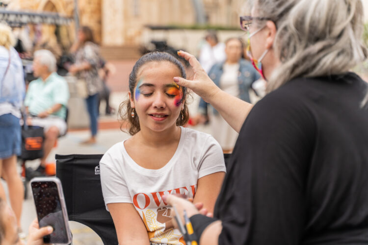 Girl getting her face painted in Ave Maria, Florida