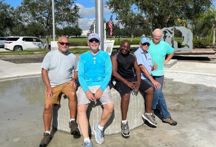 AMVA-Flag-Raising-Left-to-Right-lloyd-Dumke-Tom-Schlessinger-VP-AMVA-Anderson-Richardson-President-AMVA-Isaac-Hernandex-and-Eric-Ric-Wurtzburg