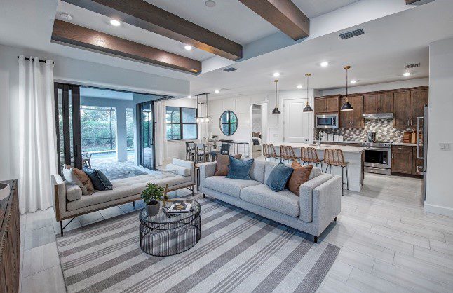 The Mystique at Del Webb Naples is an open-concept floor plan with inviting outdoor living spaces