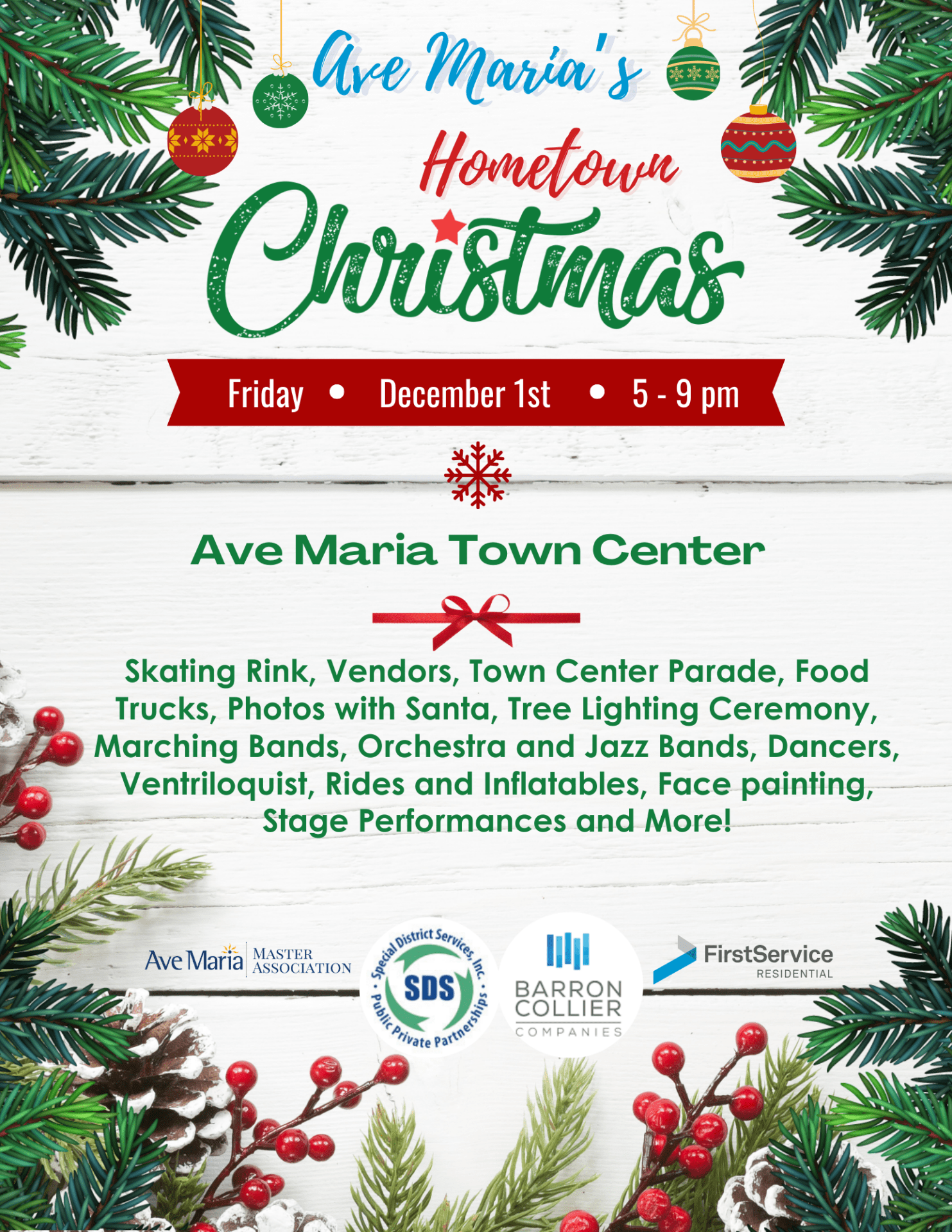 2023 Ave Maria Hometown Christmas event flyer