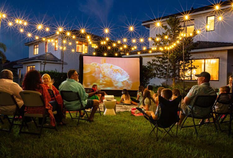 Sanchez family (Maple Ridge residents) hosts backyard movie night