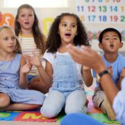 kids singing in a music class