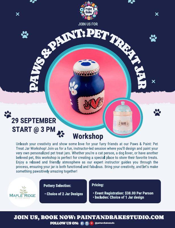 Paws & Paint: Pet Treat Jar at Maple Ridge