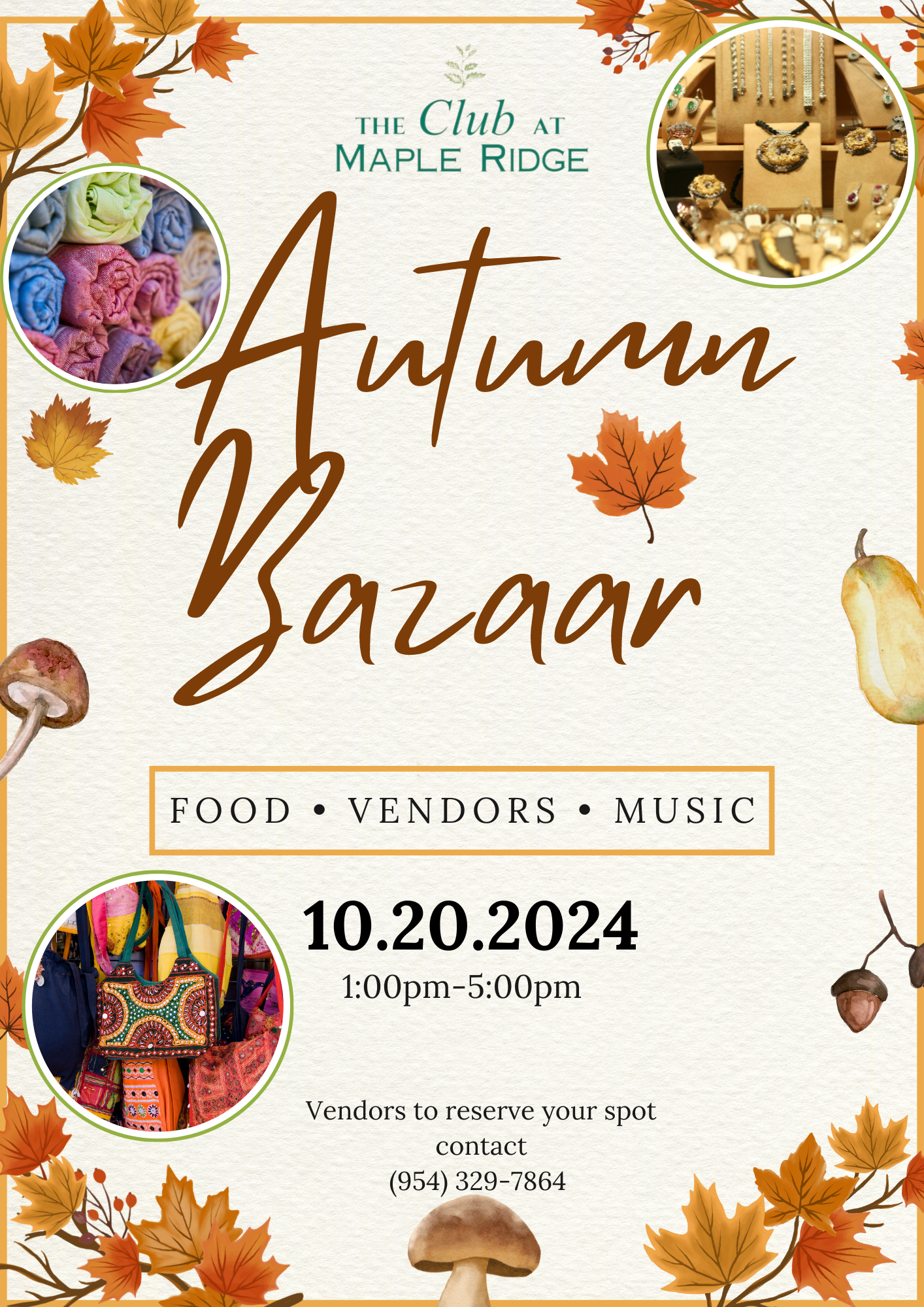 Autumn Bazaar event flyer at Maple Ridge