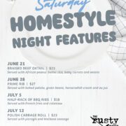 Saturday Homestyle Night Flyer at Rusty Putter