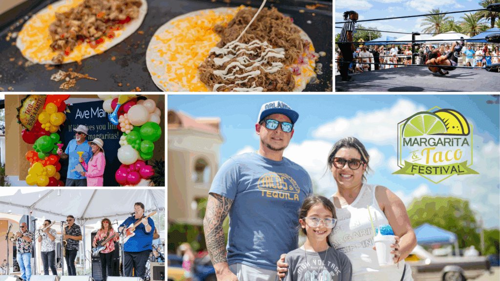 2026 Margarita & Taco Festival event collage with event logo