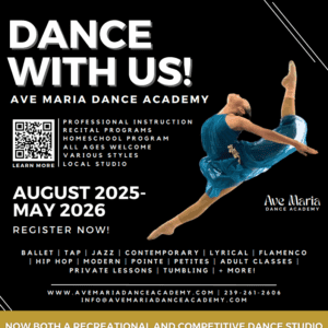 Ave Maria Dance Academy, REGISTER NOW Flyer