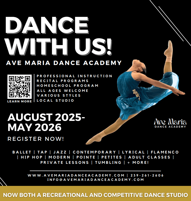 Ave Maria Dance Academy, REGISTER NOW Flyer