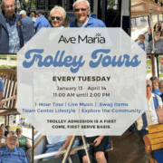 2025-26 Ave Maria Trolley Tours Collage with event call-outs