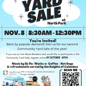 2025 AMMA Community Yard Sale event flyer