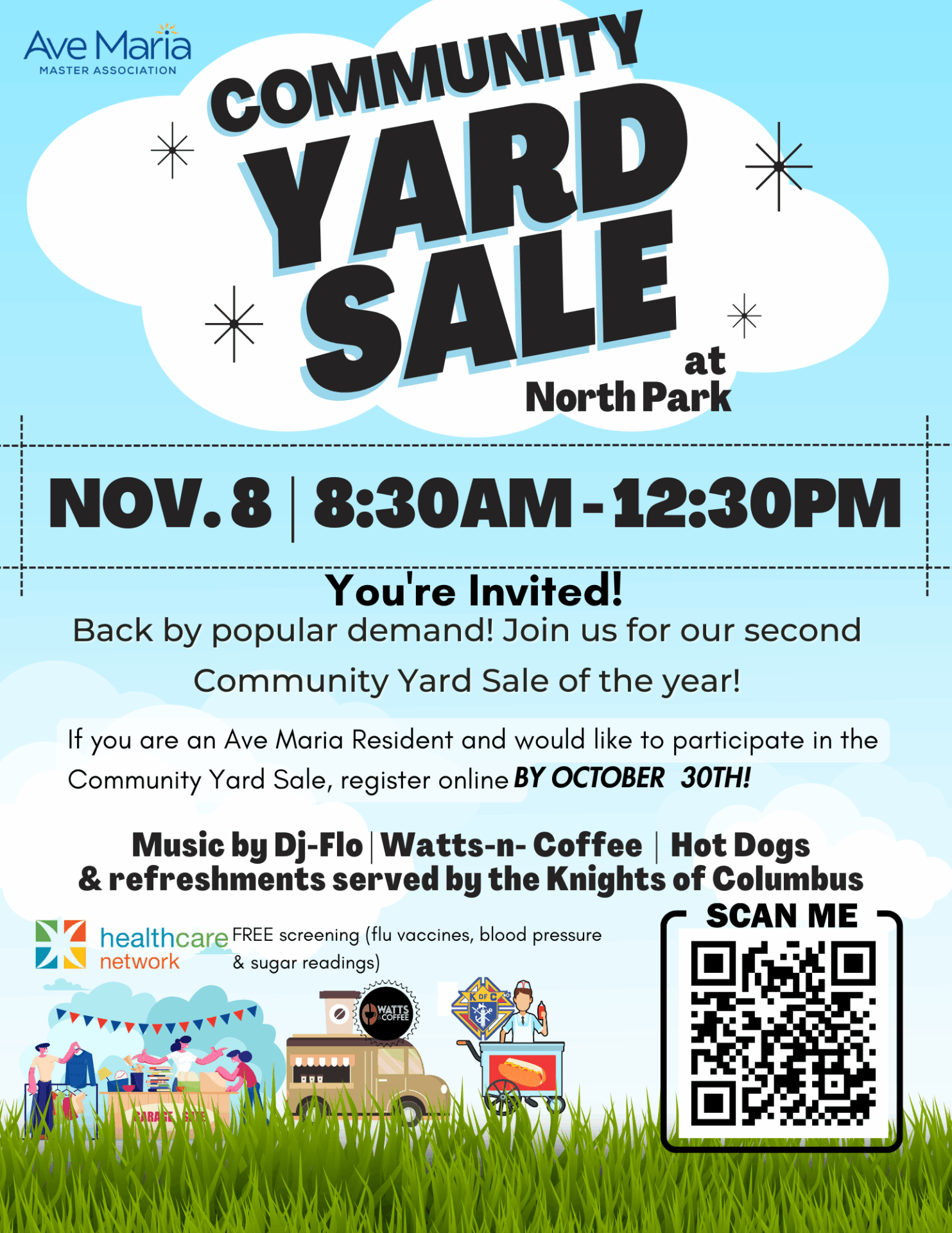 2025 AMMA Community Yard Sale event flyer