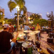 Ave Maria Town Center evening concert in fountain courtyard