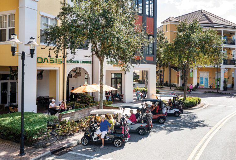 Ave Maria residents use their golf carts for commuting and recreation.